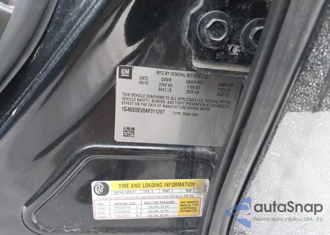 2010 Buick Lacrosse Cxs from USA, damaged, VIN 1G4GE5EV8AF311297